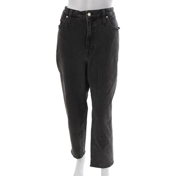 Madewell Denim - Madewell Women Mom High Rise Gray Cotton Blend Jeans Button Fly Size 32